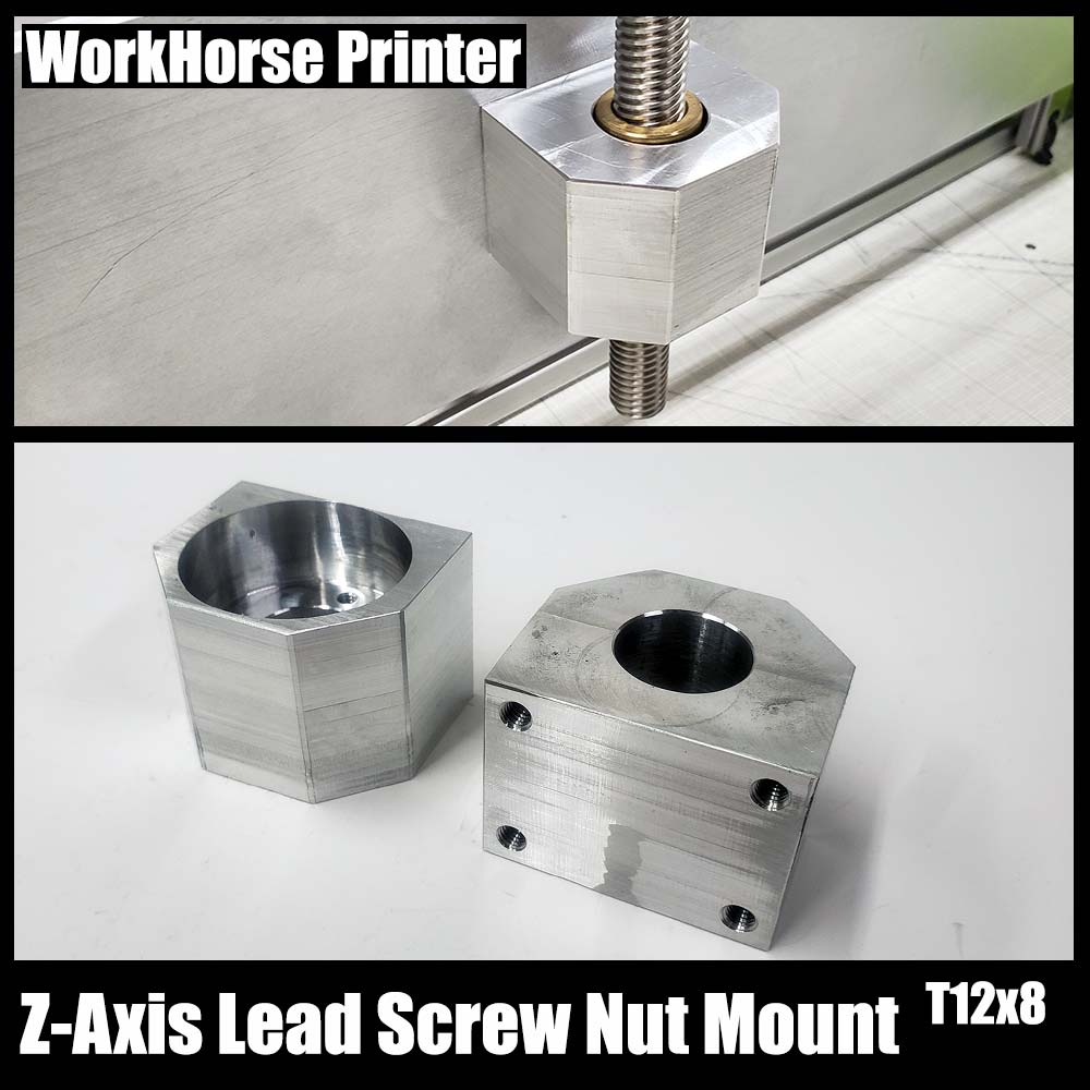 dremi DIMENSION-3D USEDジャンク Workhorse 3D Printer Z-Axis Lead Screw Nut Mount T12 x 8 Metric